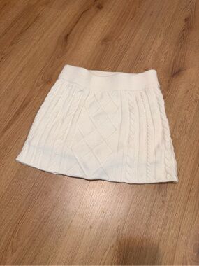 Kith White Cable-Knit Mini Skirt